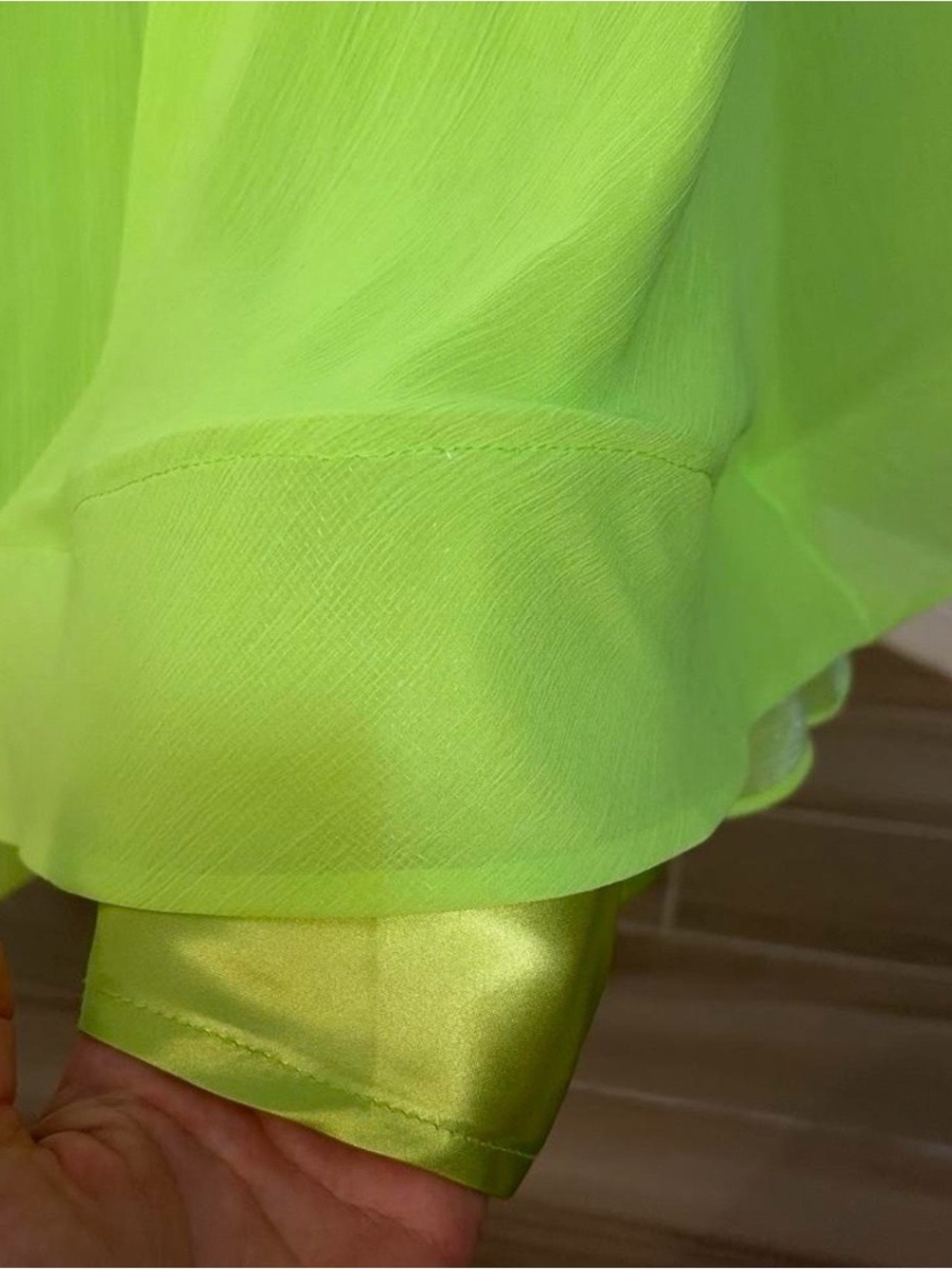 Bronx and Banco Neon Lime One-Shoulder Pleated Maxi Set - Picture 6 of 6